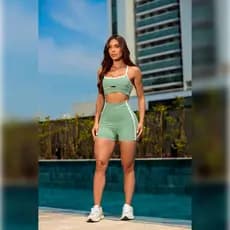 Top Short Conjunto Academia Fitness Levanta Bumbum Feminino