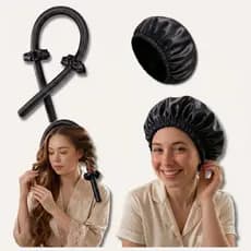 kit Modelador de Cachos Cetim Sem Calor+ touca de Cetim Dupla Face + 2 Scrunchies para cabelo Femino
