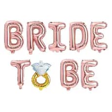 Kit Baloes Metalicos Bride To Be Anel Despedida de Solteira ROSE