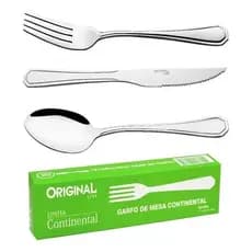 Jogo Garfo Faca Colher  Inox  36 Pecas Restaurante Buffet Faqueiro / Talheres CONTINENTAL