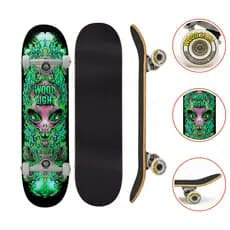 Skate Iniciante Completo Invasion Alien Wood Light