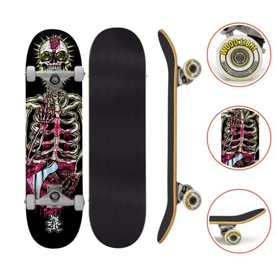 Skate Iniciante Completo Skull Axe Wood Light