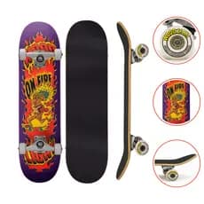Skate Iniciante Completo Tree On Fire Purple Wood Light