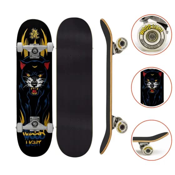 Skate Iniciante Completo Pantera Wood Light