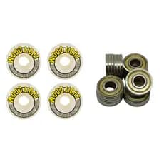 Kit Roda 53mm + Rolamento Abec 1 Wood Light | Speed + Estilo