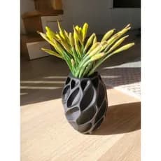 Vaso Decorativo 3D Moderno – Branco e Preto | Design Elegante e Texturizado