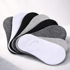 Kit 3/6/12 Pares Meias Sapatilha Soquete Invisível com Silicone Masculino e Feminino Conforto Estilo