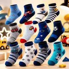 Meias Infantil Masculina  Cano Alto 3/6/12 Pares Estampa Menino 2 a 10 anos