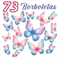 73 Adesivos De Parede Borboletas Decoração parede, Quarto Infantil, festa e acessórios - Azuis, Rosé e Lilás