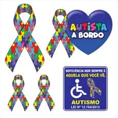 Cartela com 8 Adesivos Autista sticker adesivo, parede, quarto, carro, moto, capacete, decoração.