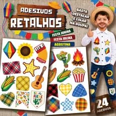 Kit Adesivos de Retalho, Remendo  para Roupa – Festa Junina, Julina e Agostina Família