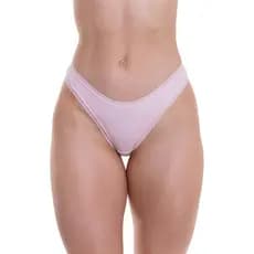Calcinha Modelo Fio Dental Nude De Poliamida Com Viés Aberto Não Marca Na Roupa Confortável Básica