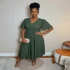 Vestido Midi Lese Feminino Estilo Romântico Elegante Casual Social Luxo