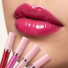 Kit Labial 2 em 1 Lip Gloss com Alto Brilho Perolado e Lapis Contorno Hudamoji