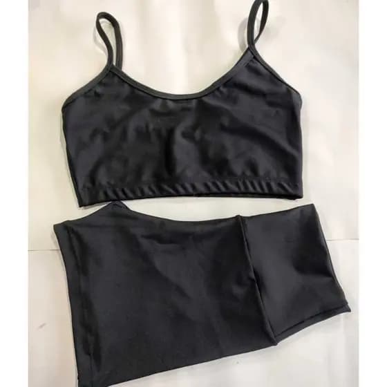 Conjunto Top e Legging Liso Básico Fitness Academia
