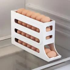 Organizador Porta Ovos Suporte 4 Andares Rolante 30 Ovos Dis