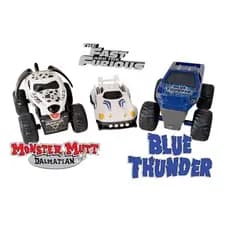 Carros Mcdonalds Monster Jam blue Thunder, Mutt Dalmatian, Velozes e Furiosos