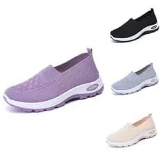 Sapatos Únicos Respiráveis 2025 Primavera Exterior Wear Casual Femininos Respirável Confortável De Mãe De Meia Idade