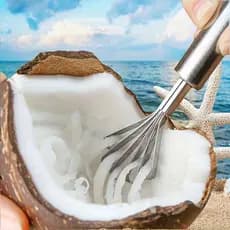 2 peças, Ralador de Coco em Aço Inoxidável Multiuso com Lâminas Serrilhadas, Removedor de Escamas de Peixe, Utensílio de