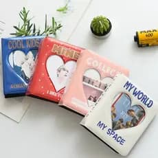 Porta-fotos, Álbum de Fotos Oco com 64 Bolsos, Mini Porta-fotos em PVC com Design de Coração Feminino