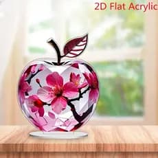 1 Peça de Ornamento de Mesa em Acrílico com Padrão de Paisagem 2D, Decoração de Cristal para Prateleira