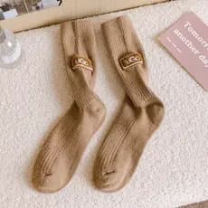 Meias de Lã Femininas para Outono e Inverno, Meias Grossas e Quentes de Cashmere até a Panturrilha