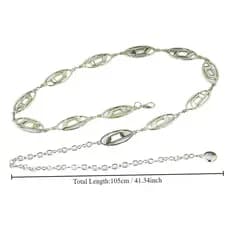 Corrente Decorativa para Cintura, Ajustável com a Letra D, Cinto Feminino de Metal Prateado Reutilizável