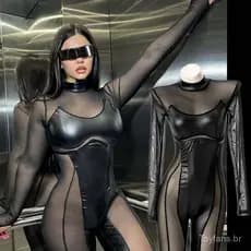 Novo Macacão Justo Preto Estilo Punk para Cosplay de Mulher-Gato, Uniforme de Combate de Agente, Tema Filme, Jogo, Mundo