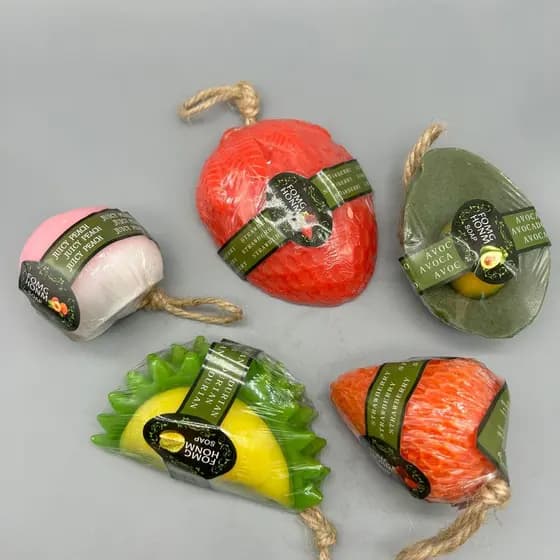 Sabonete artesanal de frutas para lembrança, presente de sabonete de frutas, sabonete artesanal para lavar o rosto e tom