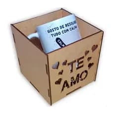 25 Caixa De Presente Te Amo Para Caneca Mdf Envio Imediato