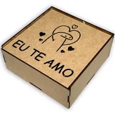 Kit 10 Caixas Mdf Bento Flork Presente Namorados Eu Te Amo