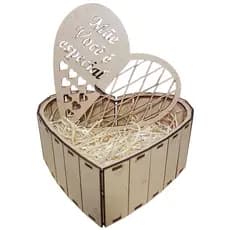 Kit 05 Caixas Coração Mdf Presente Bombom Cesta dia das Mães