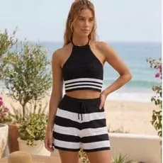 Conjunto Shorts + Cropped Frente Unica Modal Trico