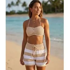Conjunto top + Shorts Feminino Modal Verão 2026 Moda Blogueira