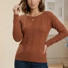 Blusa Cropped Feminino Modal Manga Longa Tricot Inverno Casual Elegante Básico Essencial