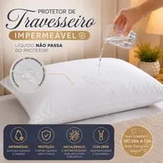 Kit Protetor De Travesseiro Impermeável Capa 50x70 C/ Zíper Antibacteriano Não Faz Barulho Habitat