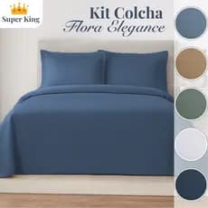 Kit Colcha Cobre Leito Super King 3 Peças Toque Super Macio Várias Cores Flora Elegance Habitat