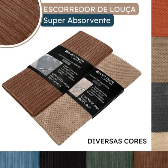 Escorredor De Louça Tapete Absorvente de Microfibra Aparador de Louça Pia Buettner