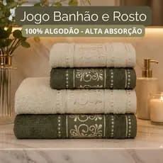 Jogo De Toalhas Banhão Rosto Gigante 4 Peças Fio Penteado Alta Absorção Toque Super Macio Vicenza