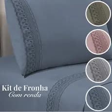 Kit 2 e 4 Peças Fronha de Travesseiro 70x50cm Macio Rendada Quarto Cama Flora Renda Habitat