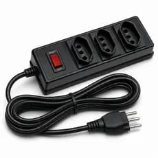 Extensão Elétrica 3 Tomadas com Interruptor Liga/Desliga e Cabo Reforçado Proteção Curto Alta Potencia Bivolt
