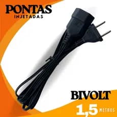 Cabo Prolongador Extensão Eletrica Tomada 1,5 Metros Bipolar Bivolt