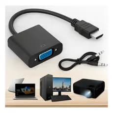 Adaptador Hdmi Para Vga 1080p Com Áudio P2 Plug & Play Pc Notebook Tv Projetor Cabo Hdmi Vga