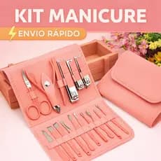 Kit Manicure Completo Estojo Cortador de Unhas Pés e Mãos alicate Kit 16 Peças Beleza Envio Rápido