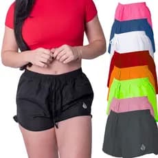 Kit 5 Short Tactel Feminino Shorts Curto Feminino Academia Caminhada