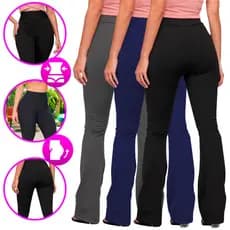 KIT 2 Calças Flare Promoção Bailarina Boca de Sino Suplex Cintura Alta Modela Empina Bumbum
