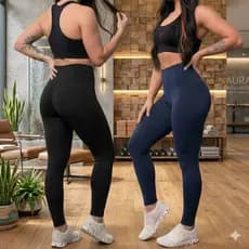 Kit 2 Calça Legging Simples Academia Legging Para Trabalhar Reforçada Não Fica Transparente