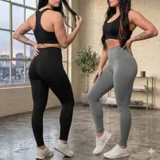 Kit 2 Calças Legging Feminina Suplex Lisa Básica Cintura Alta Confortável