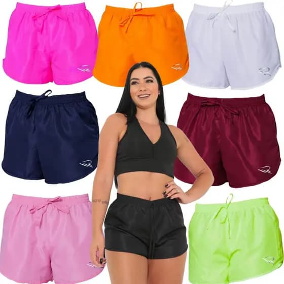Kit 3 Shorts Tactel Moda Praia Feminino Shortinho tecido leve Oferta Relampago