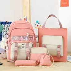 Kit 5 Bolsas Mochila Feminina de Nylon Grande 03